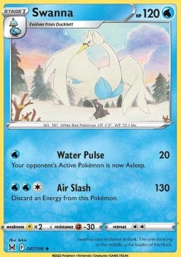 Swanna Pokemon card from Lost Origin
