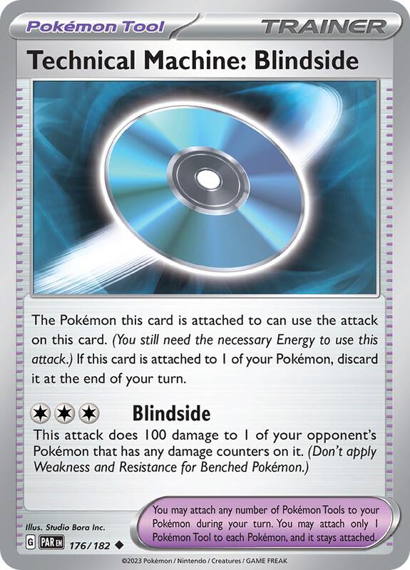 Technical Machine: Blindside Pokemon card from SV04: Paradox Rift