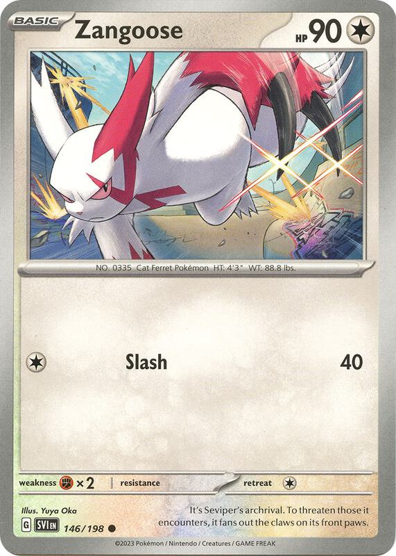 Zangoose Pokemon card from SV01: Scarlet & Violet Base Set