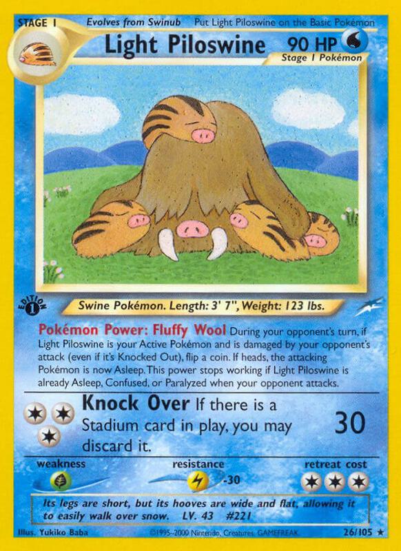 Light Piloswine Pokemon card from Neo Destiny