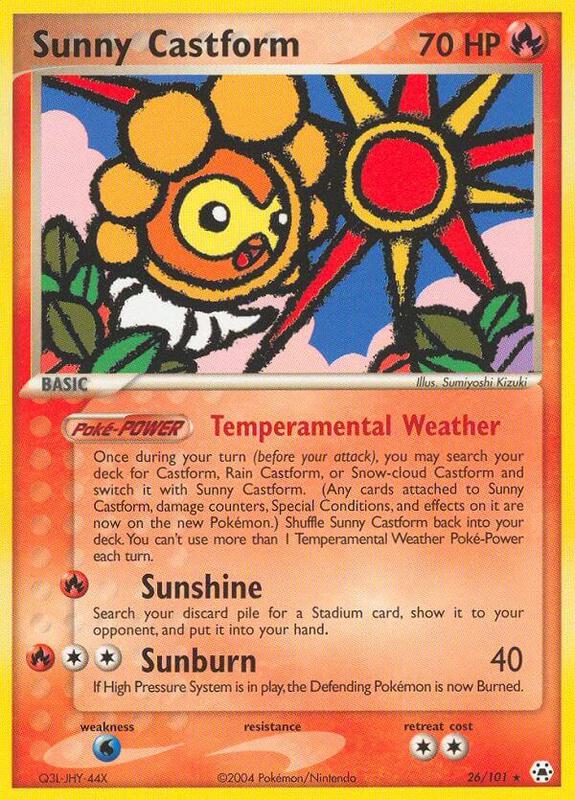 Sunny Castform Pokemon card from Hidden Legends