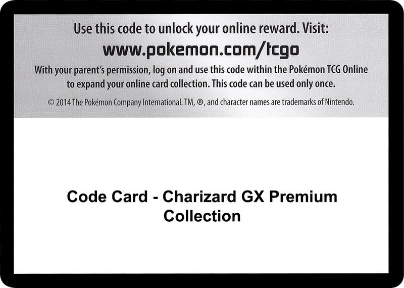 Code Card - Charizard GX Premium Collection Pokemon card from SM - Burning Shadows