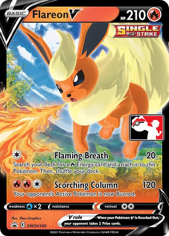 Flareon V Pokemon card from Prize Pack Series Cards