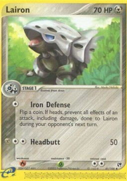 Lairon Pokemon card from EX Sandstorm