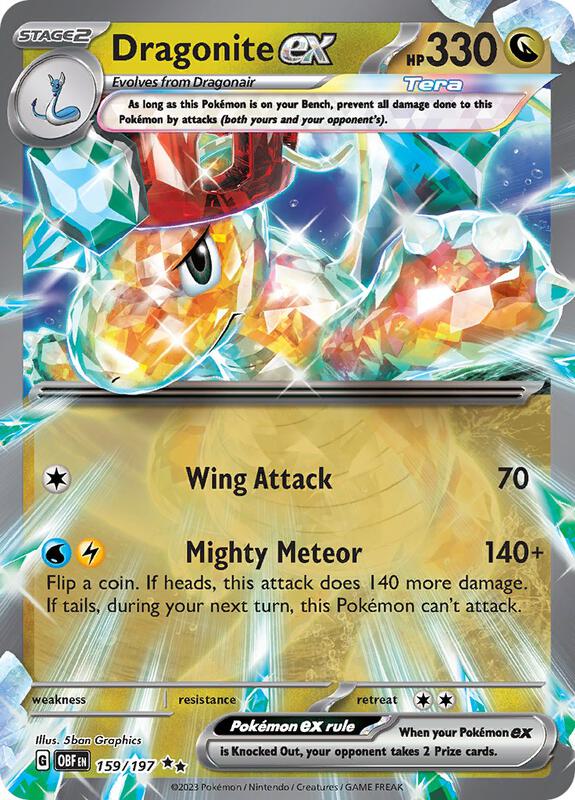 Dragonite ex Pokemon card from SV03: Obsidian Flames