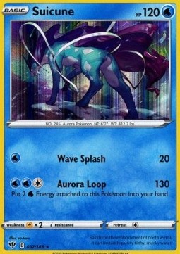 Suicune Pokemon card from Darkness Ablaze