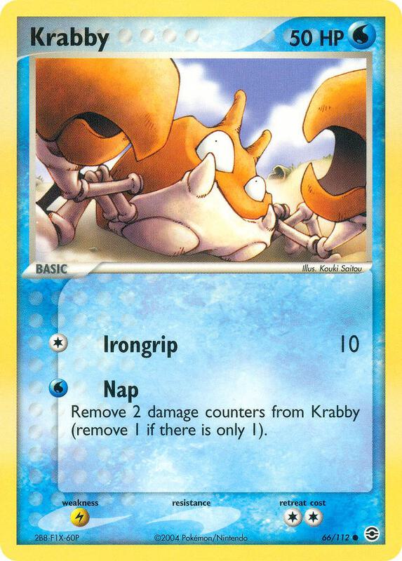 Krabby Pokemon card from FireRed & LeafGreen