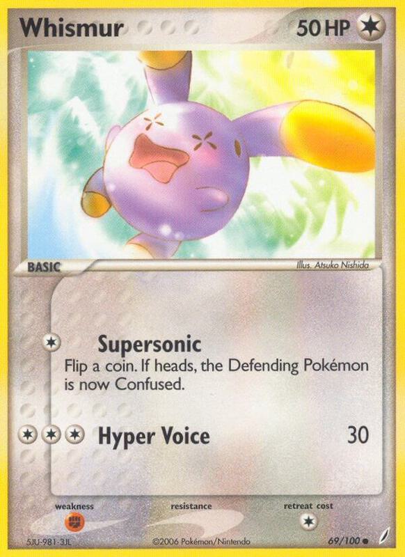 Whismur Pokemon card from Crystal Guardians
