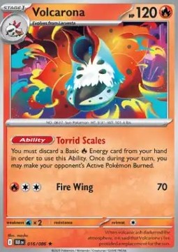 Volcarona Pokemon card from Black Bolt