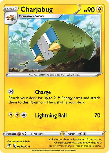 Charjabug Pokemon card from SWSH02: Rebel