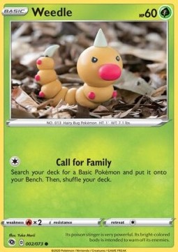 Weedle Pokemon card from Champion's Path