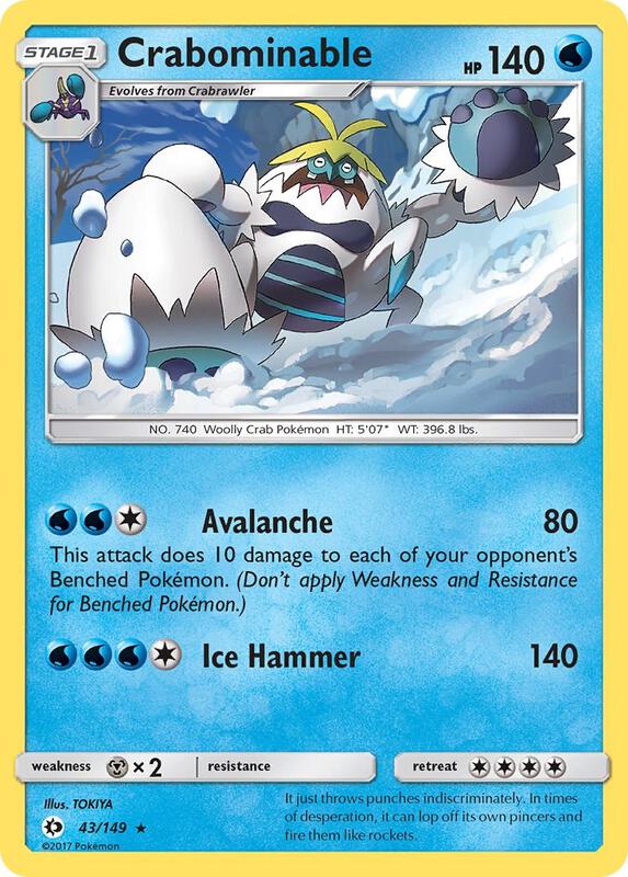 Crabominable Pokemon card from SM Base Set