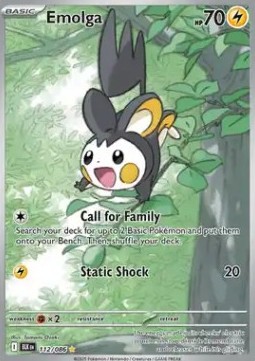Emolga Pokemon card from Black Bolt