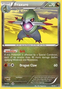 Fraxure Pokemon card from Dragon Vault