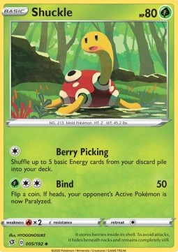 Shuckle Pokemon card from Rebel Clash