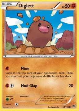 Diglett Pokemon card from XY