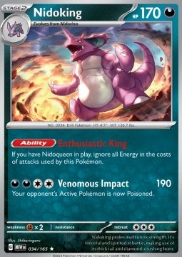 Nidoking Pokemon card from 151