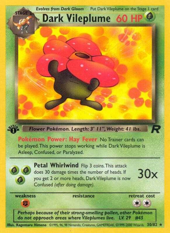 Dark Vileplume (30) Pokemon card from Team Rocket