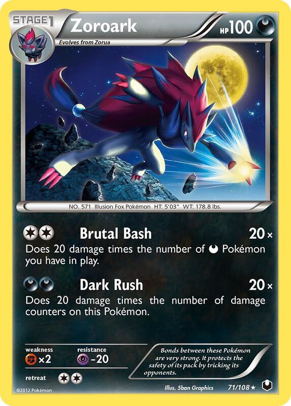 Zoroark Pokemon card from Dark Explorers