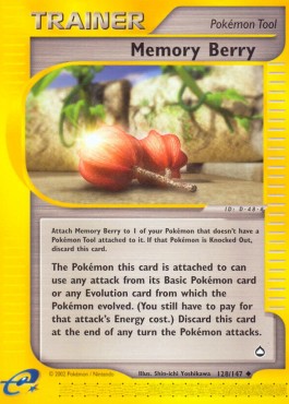 Memory Berry Pokemon card from Aquapolis