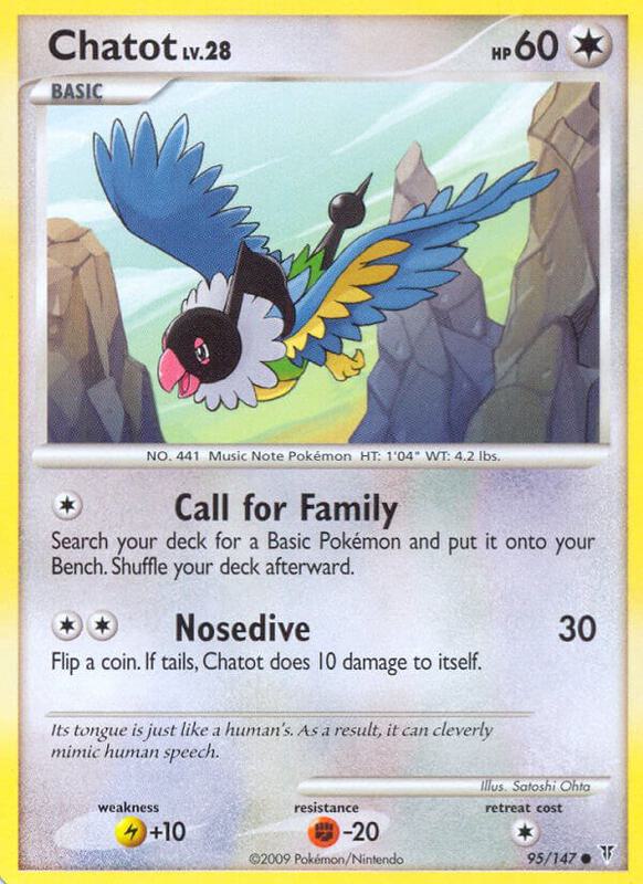 Chatot Pokemon card from Supreme Victors