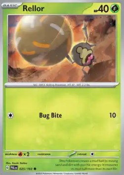 Rellor Pokemon card from Paldea Evolved