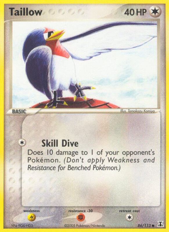 Taillow Pokemon card from Delta Species