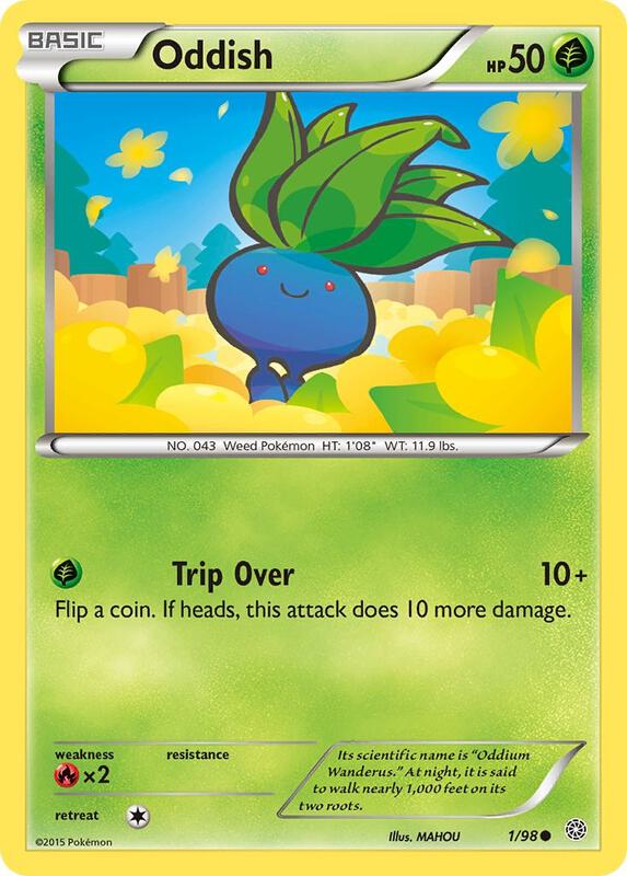 Oddish Pokemon card from XY - Ancient Origins