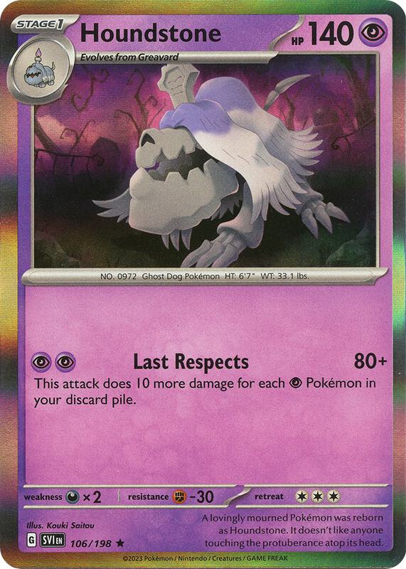 Houndstone Pokemon card from SV01: Scarlet & Violet Base Set