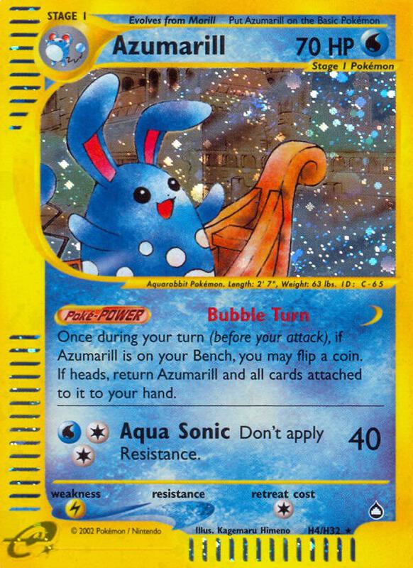 Azumarill (H4) Pokemon card from Aquapolis