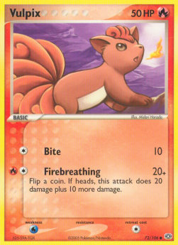 Vulpix Pokemon card from EX Emerald