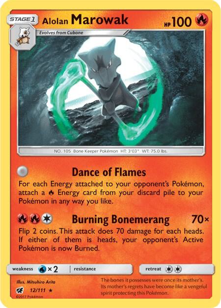 Alolan Marowak Pokemon card from SM - Crimson Invasion
