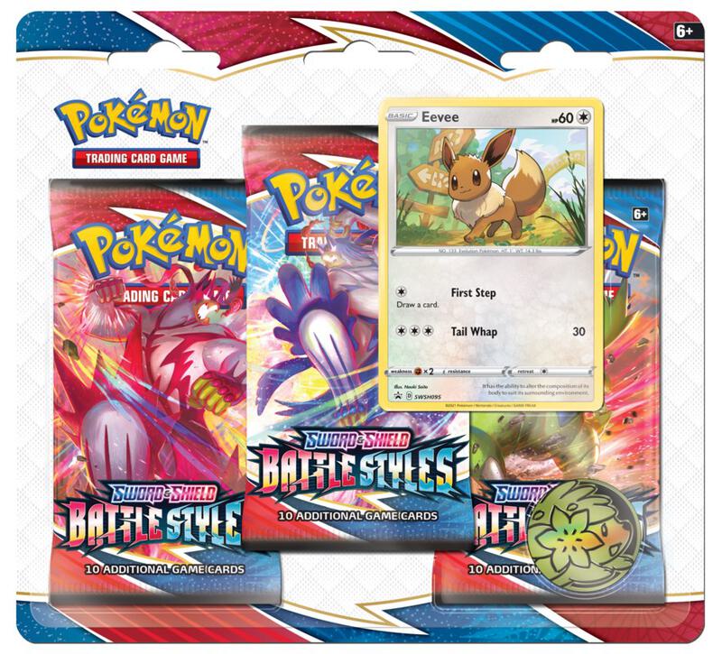 Battle Styles 3 Pack Blister [Eevee] Pokemon card from SWSH05: Battle