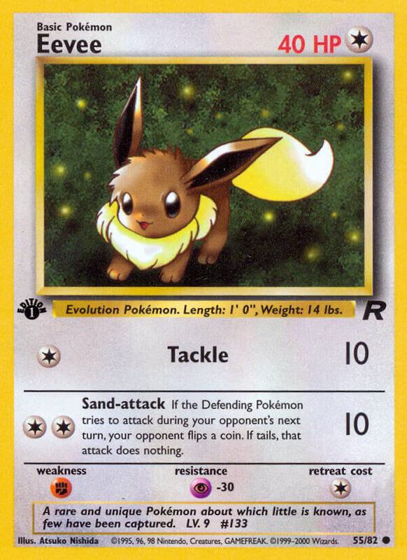 Eevee Pokemon card from Team Rocket