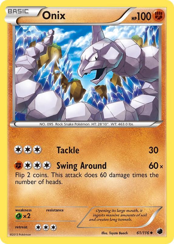 Onix Pokemon card from Plasma Freeze