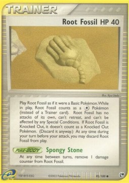 Root Fossil Pokemon card from EX Sandstorm