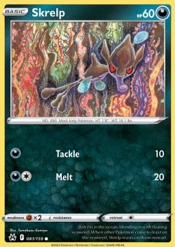 Skrelp Pokemon card from Crown Zenith
