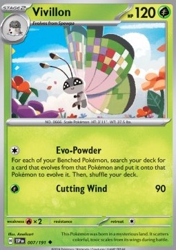 Vivillon Pokemon card from Surging Sparks