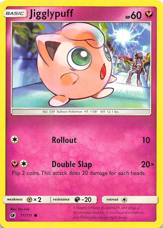 Jigglypuff Pokemon card from SM - Crimson Invasion