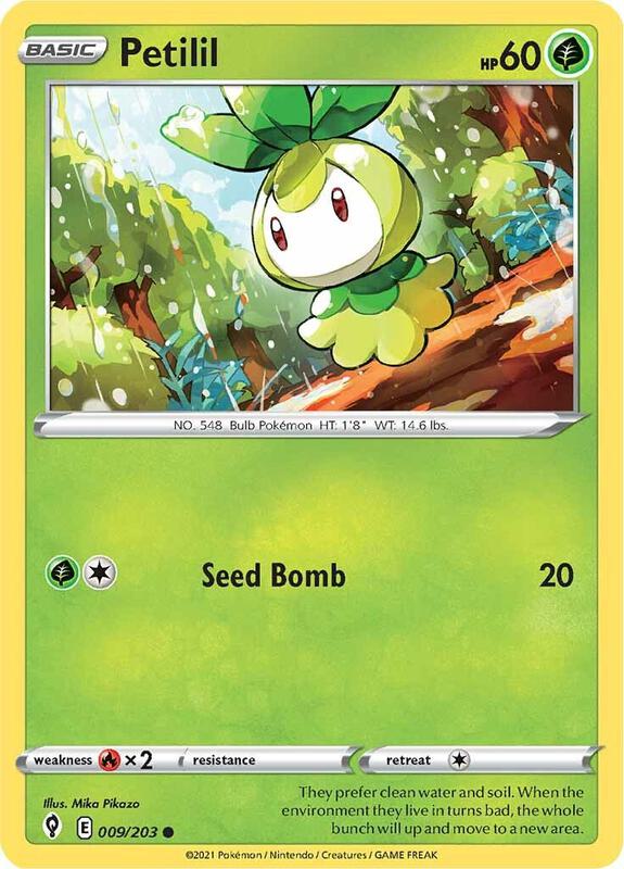 Petilil Pokemon card from SWSH07: Evolving