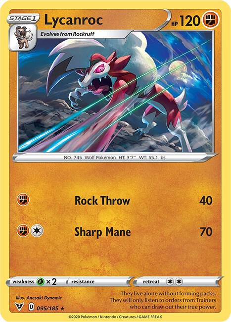 Lycanroc Pokemon card from SWSH04: Vivid
