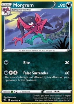 Morgrem Pokemon card from Rebel Clash
