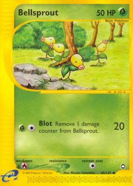 Bellsprout Pokemon card from Aquapolis