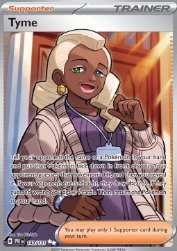 Tyme Pokemon card from Prismatic Evolutions