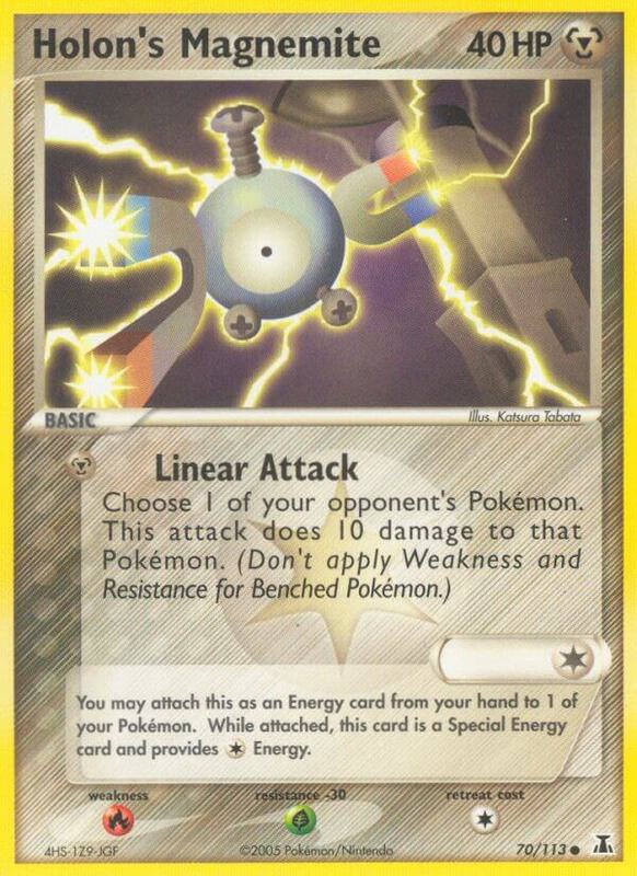Holon's Magnemite Pokemon card from Delta Species