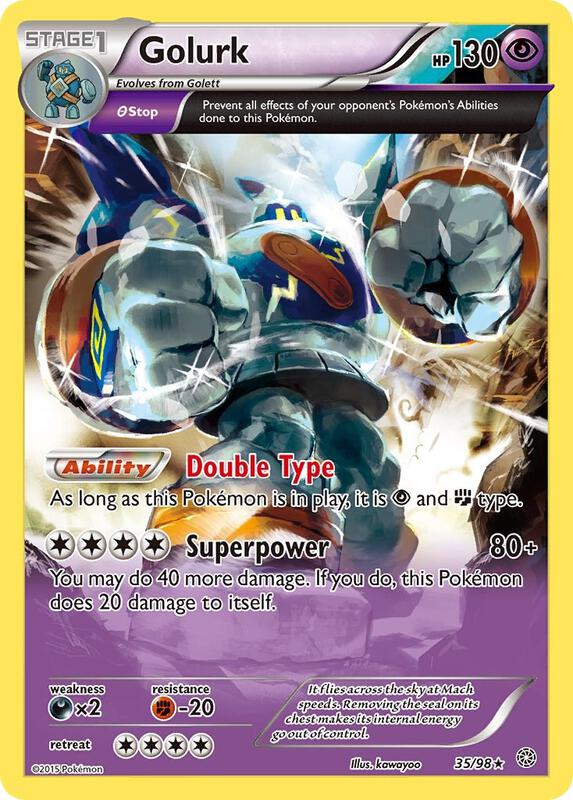 Golurk (35) Pokemon card from XY - Ancient Origins