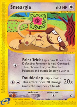 Smeargle Pokemon card from Aquapolis