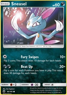 Sneasel Pokemon card from Celestial Storm