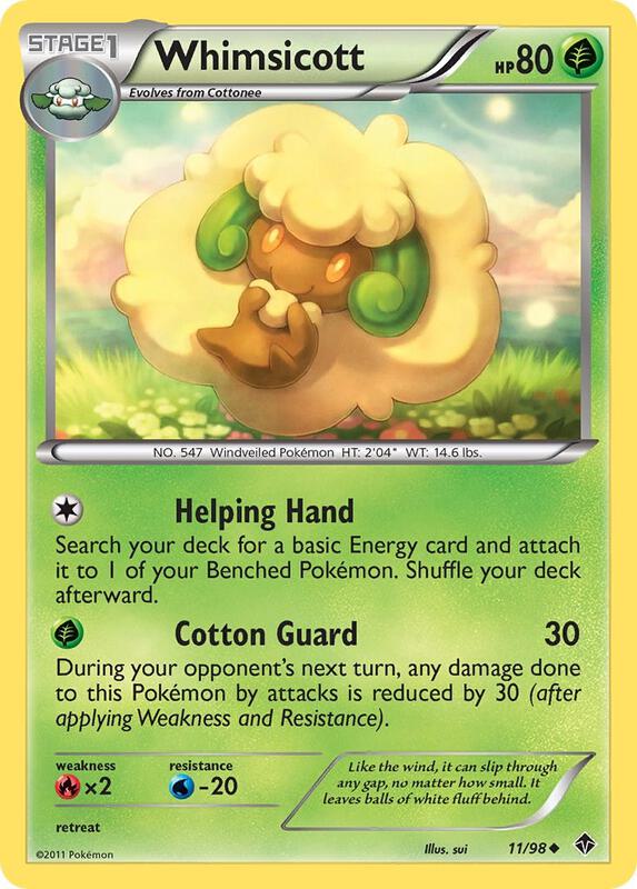 Whimsicott (11) Pokemon card from Emerging Powers