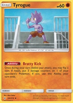 Tyrogue Pokemon card from Unbroken Bonds